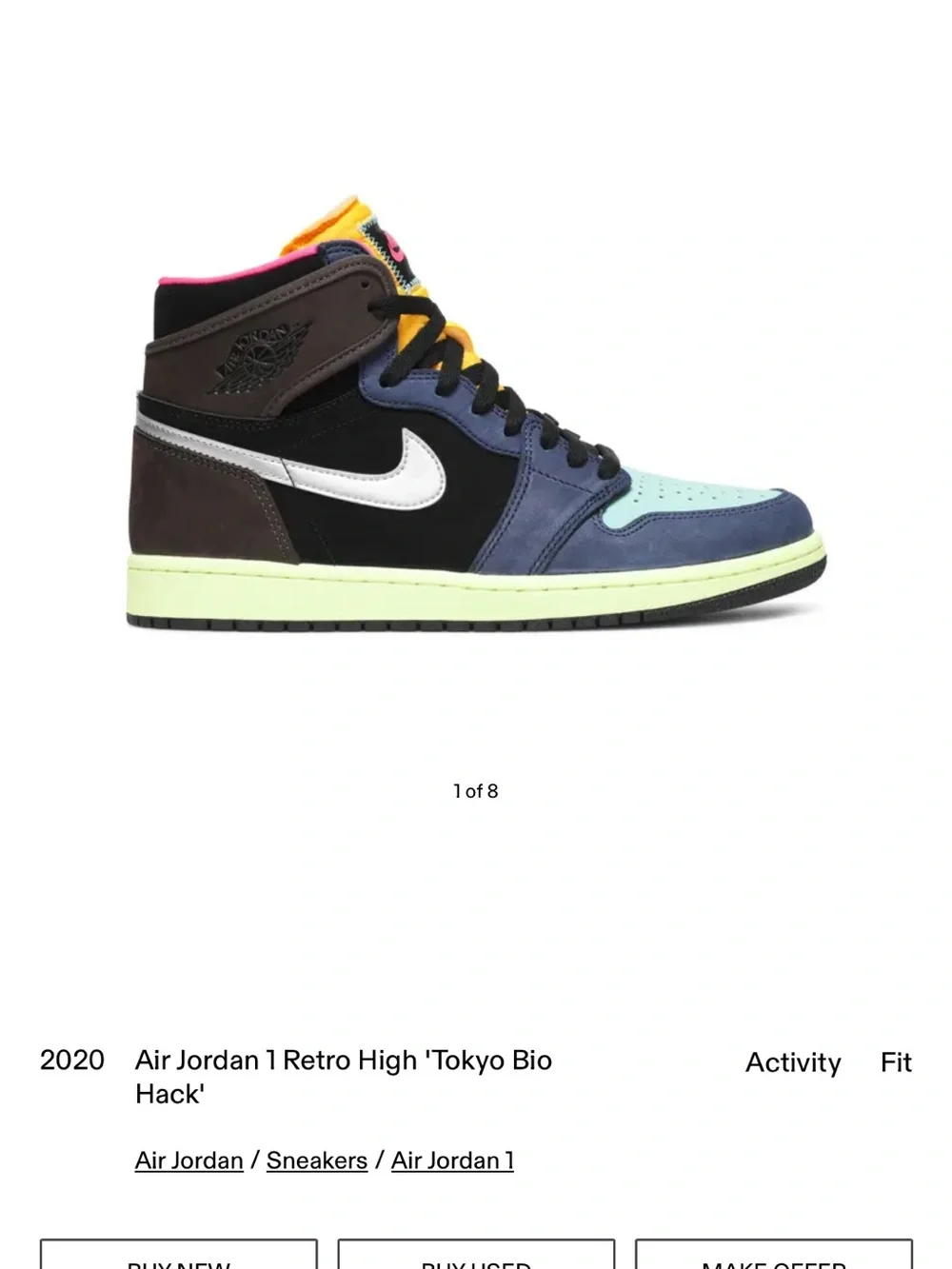 Jordan Air 1 Retro High — Black, Brown, Navy, Mint, Neon Yellow, Silver